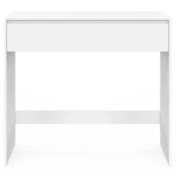 Console bois blanc 1 tiroir design moderne