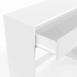 Console bois blanc 1 tiroir design moderne