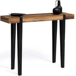 Console bois foncé pied épingle