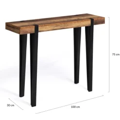 Console bois foncé pied épingle