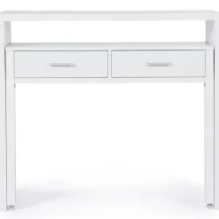 Console bureau extensible blanc