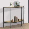 Console demi-lune industrielle avec 1 étagère