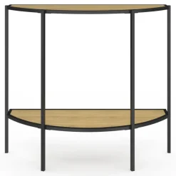 Console demi-lune industrielle avec 1 étagère