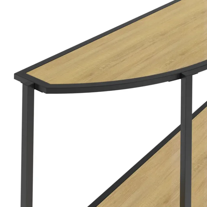 Console demi-lune industrielle avec 1 étagère
