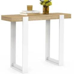 Console d'entrée bois et blanc style industriel