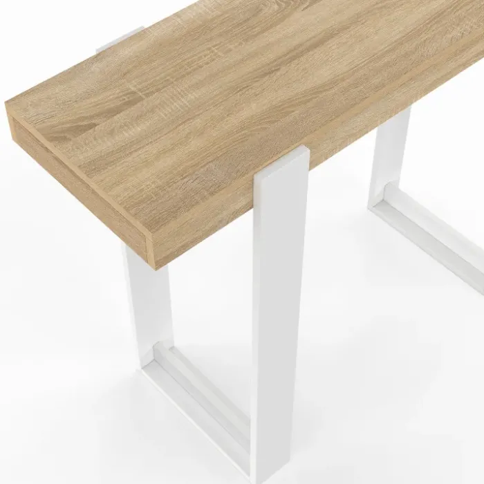 Console d'entrée bois et blanc style industriel