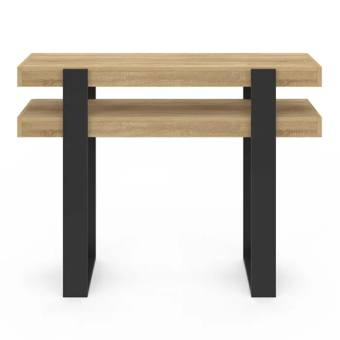 Console double bois et noir