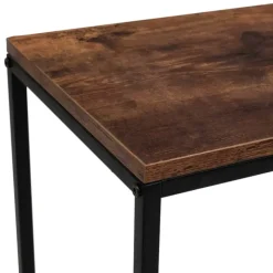 Console industrielle bois effet vieilli et métal noir