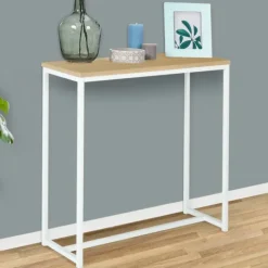 Console industrielle bois et métal blanc