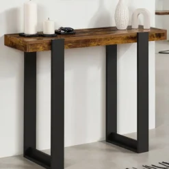 Console noire et bois effet vieilli