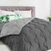 Couette bicolore 140x200 gris foncé et gris clair
