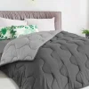 Couette bicolore 200x200 gris foncé et gris clair