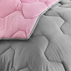 Couette bicolore 220x240 rose et grise