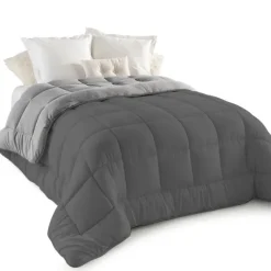 Couette polaire biface 220x240 cm gris clair et gris foncé 400 gr