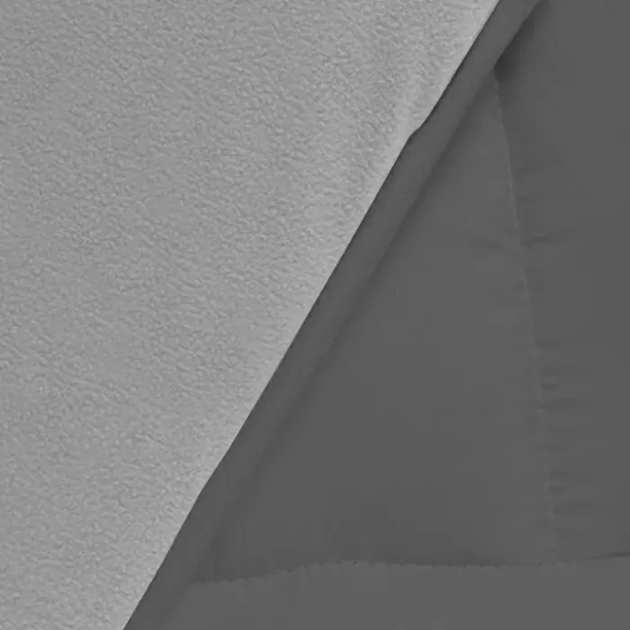 Couette polaire biface 140x200 cm gris clair et foncé