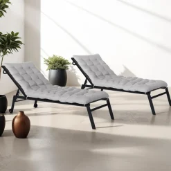 Coussin bain de soleil transat gris 180 cm