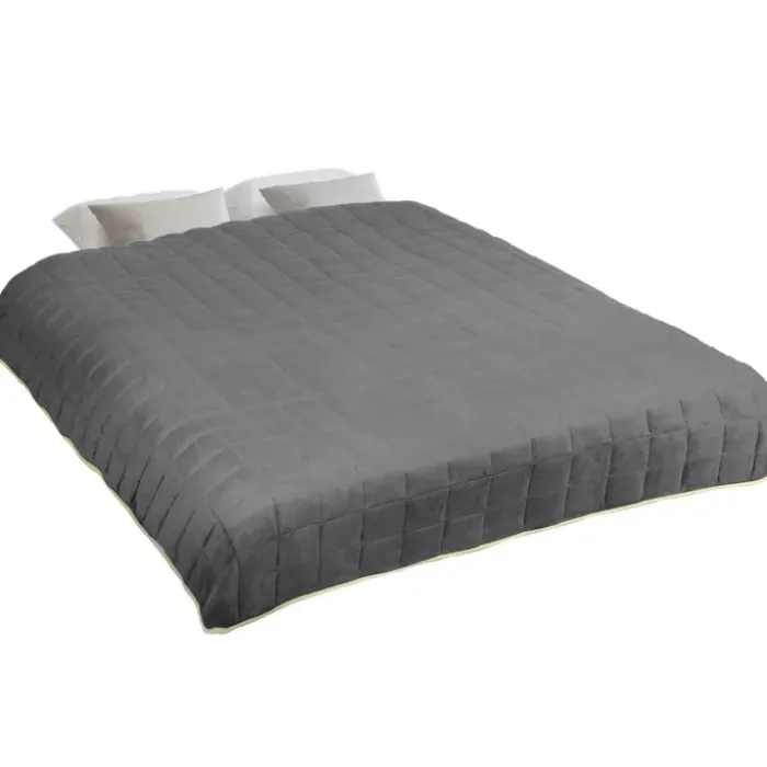Couverture lestée 7kg 150x200 cm gris et crème