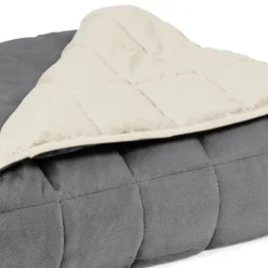 Couverture lestée 7kg 150x200 cm gris et crème