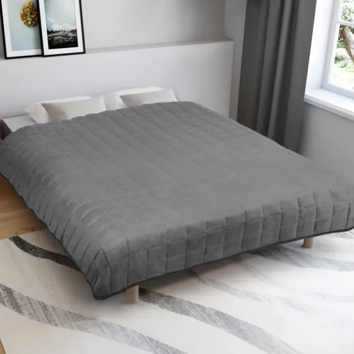 Couverture lestée 7kg 150x200 cm gris clair et gris foncé