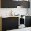 Cuisine complète 240 cm avec plan de travail bois et noir