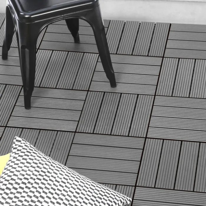 Dalles composite clipsables 30x30 CM en bois gris