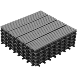 Dalles composite clipsables 30x30 CM en bois gris