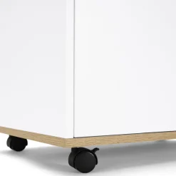 Desserte de cuisine bois blanc avec 1 grand placard + 1 tiroir