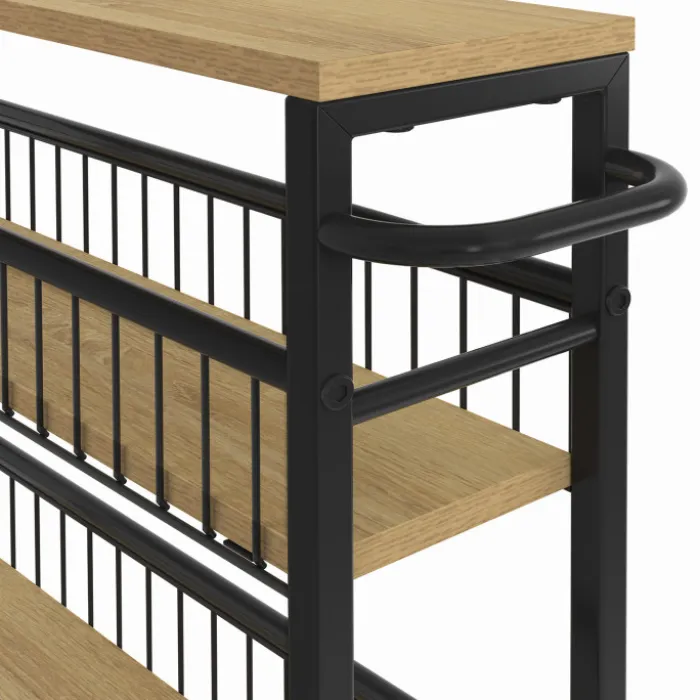 Desserte de cuisine gain de place 4 niveaux sur roulettes design industriel