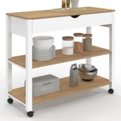 Desserte de cuisine XXL plan de travail 110 cm et tiroir