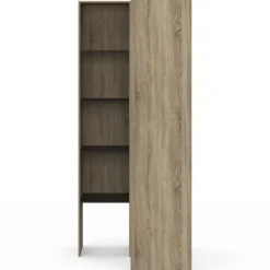 Dressing d’angle modulable de L. 90/127 cm avec double penderie et étagères