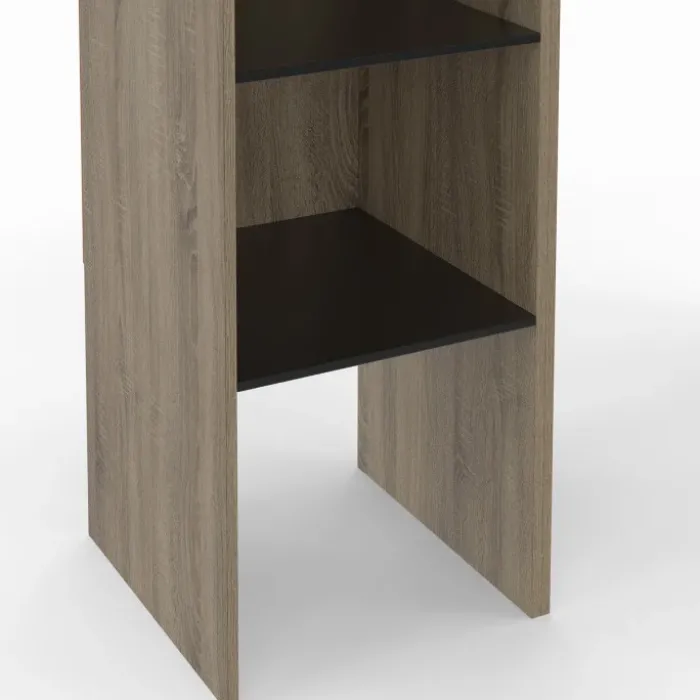 Dressing d’angle modulable de L. 90/127 cm avec double penderie et étagères