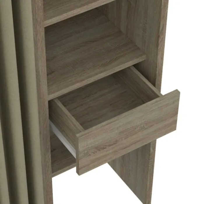 Dressing double extensible en bois 120/180 x 180 cm