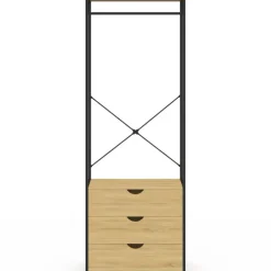 Dressing penderie 3 tiroirs L.60 cm design industriel