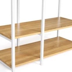 Dressing penderie avec étagère style industriel blanc 90 cm
