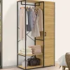 Dressing penderie étagères avec porte L. 90 cm design industriel
