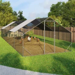 Enclos poulailler 30 m² parc grillagé en acier galvanisé