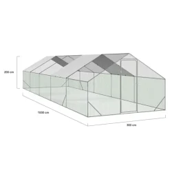 Enclos poulailler 30 m² parc grillagé en acier galvanisé