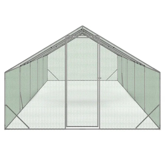 Enclos poulailler 30 m² parc grillagé en acier galvanisé
