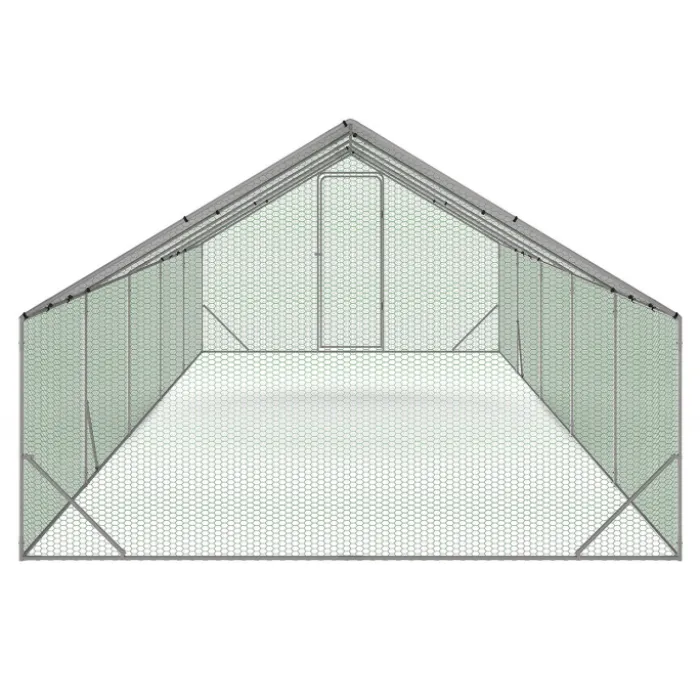 Enclos poulailler 30 m² parc grillagé en acier galvanisé
