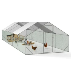 Enclos poulailler 30 m² parc grillagé en acier galvanisé