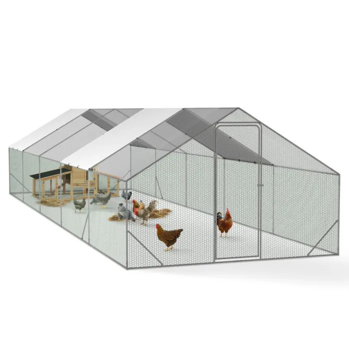 Enclos poulailler 30 m² parc grillagé en acier galvanisé