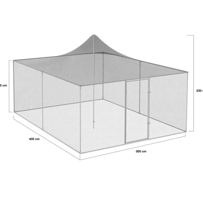Enclos poulailler 3 x 4 m de 12 m2 en acier galvanisé