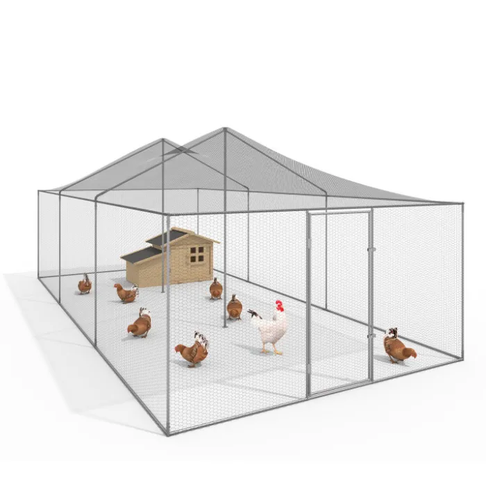 Enclos poulailler en acier galvanisé 18 m² 6x3 m volière extérieure XXL