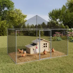 Enclos poulailler en acier galvanisé 6 m² 3x2 m volière extérieure