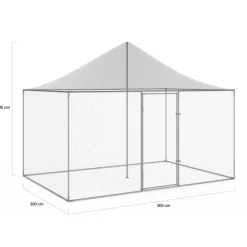 Enclos poulailler en acier galvanisé 6 m² 3x2 m volière extérieure
