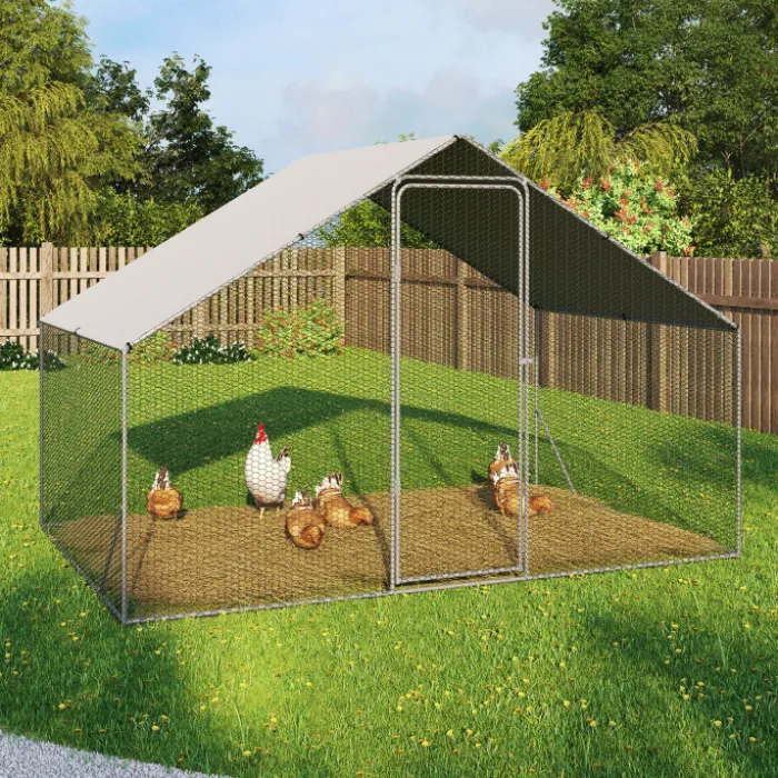 Enclos poules 6 m2 parc grillagé 3x2m acier galvanisé