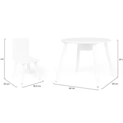 Ensemble de table et chaises pour enfant en bois blanc