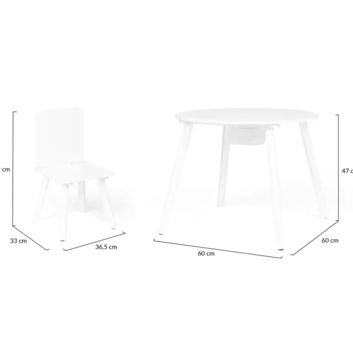Ensemble de table et chaises pour enfant en bois blanc