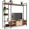 Ensemble meuble TV industriel avec étagères