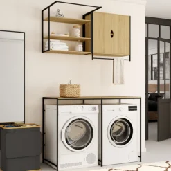 Ensemble pour machine à laver et sèche-linge design industriel